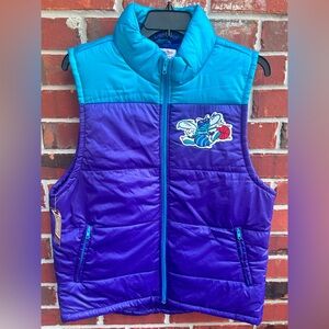 NWT Mitchell & Ness Hardwood Classics NBA Charlotte Hornets Full Zip Puffer Vest